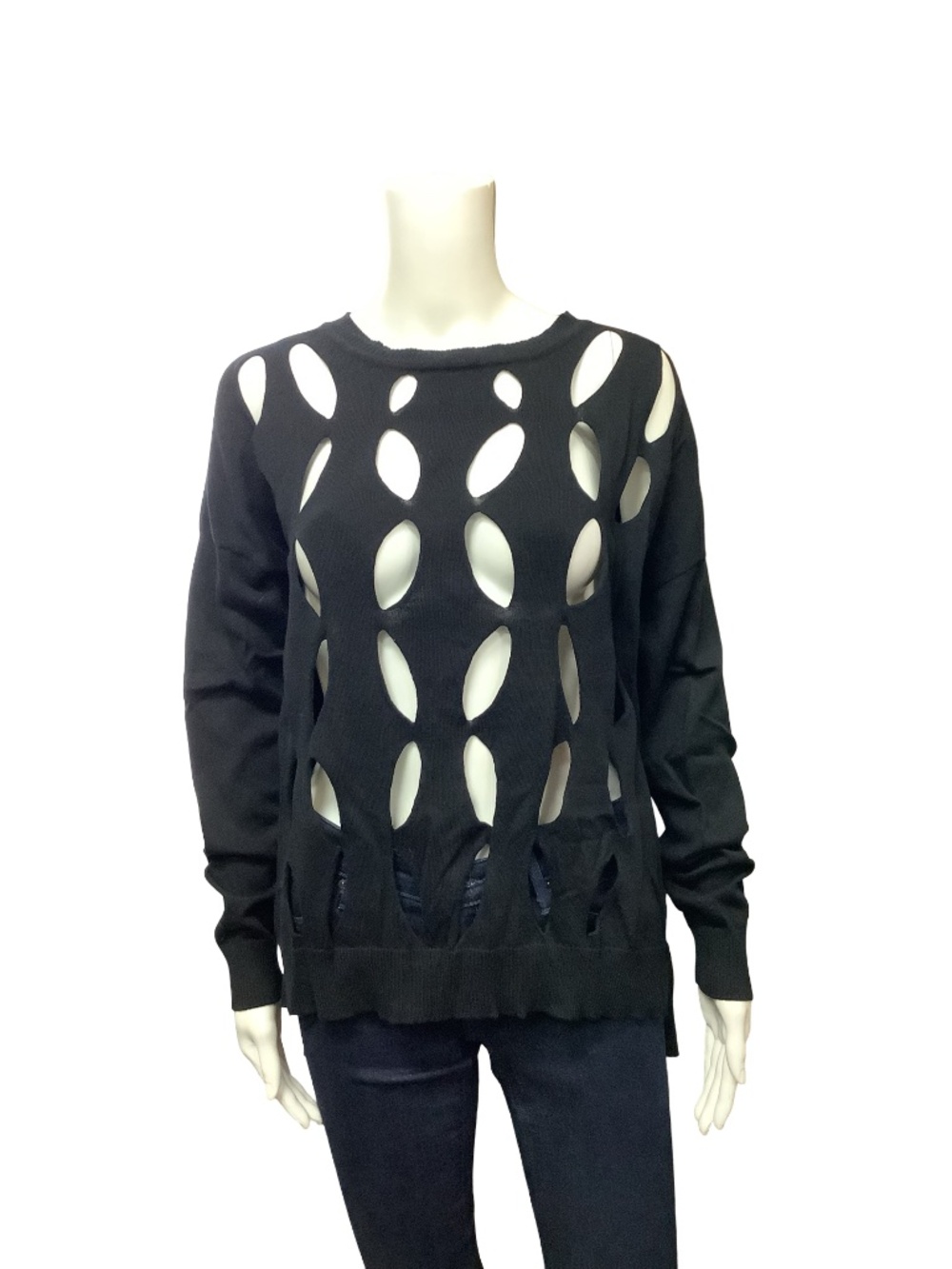 Planet Crew Neck Cut Out Sweater Size: O/S